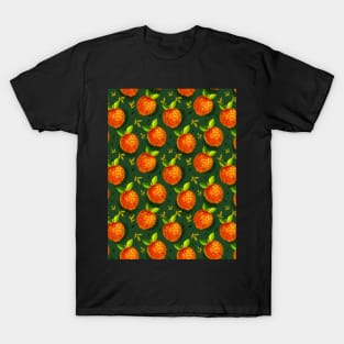 Orange Fruits  Digital Illustration Pattern T-Shirt